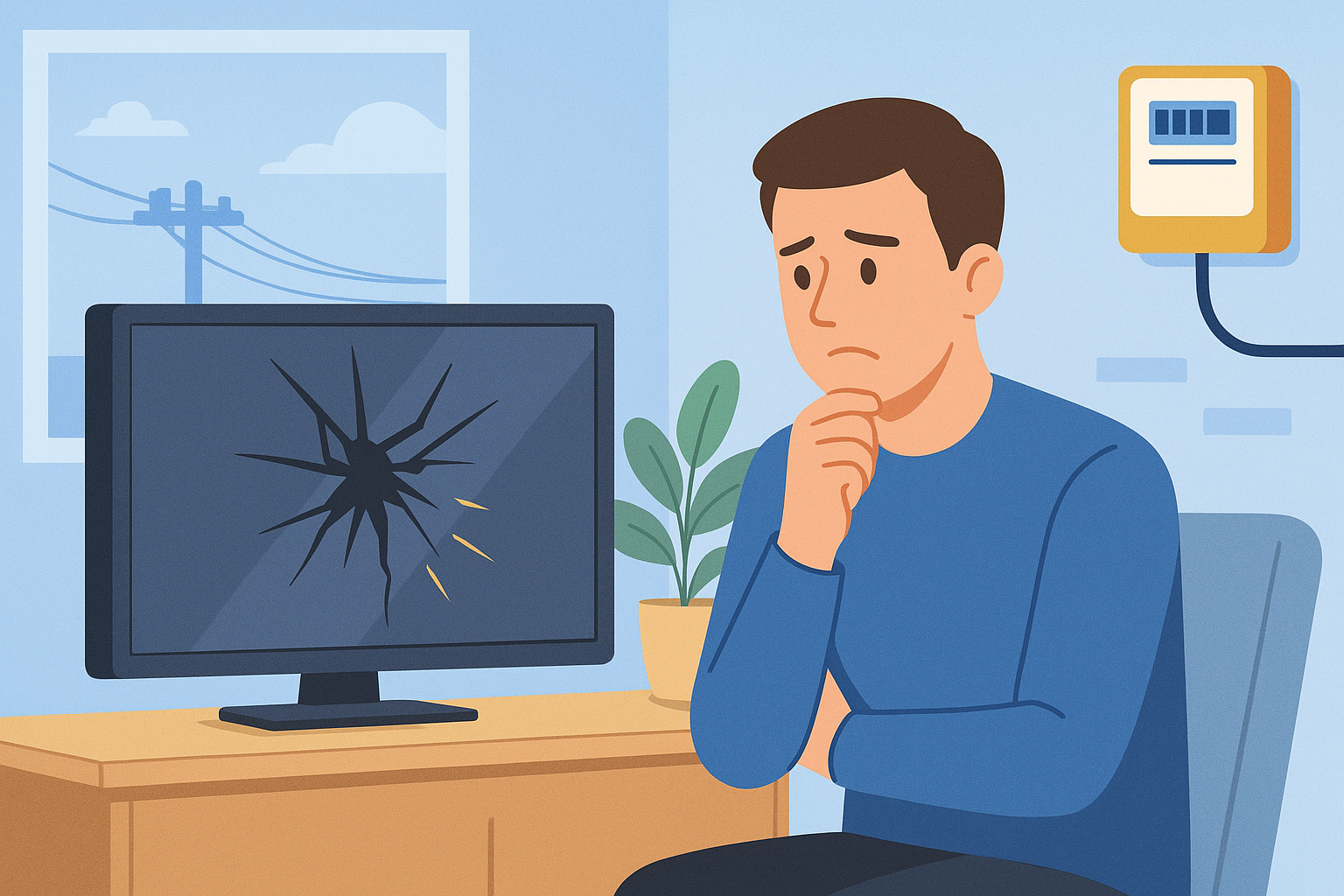 Você sabia? Se a queda de energia queimar seu aparelho, a companhia elétrica deve pagar!